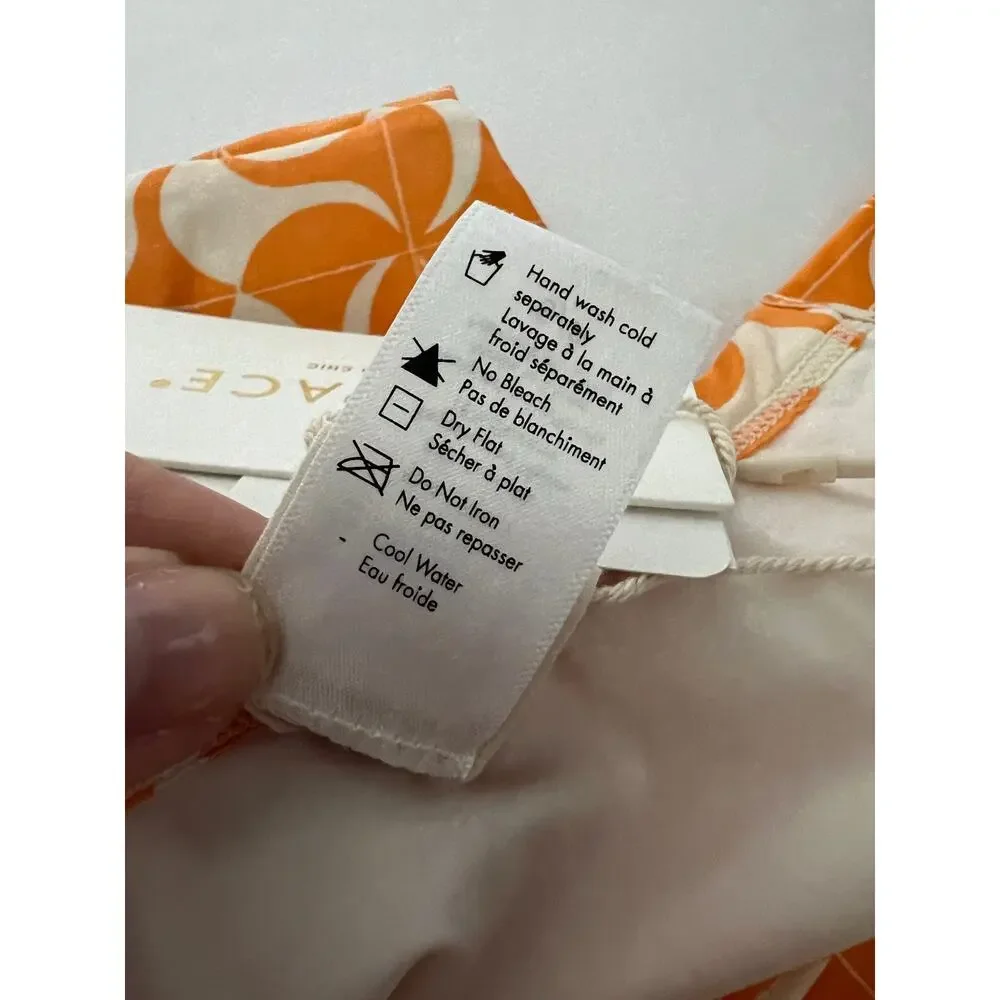 NWT L*Space Women's Swimwear Camdyn Bikini Bottom Bitsy Cut Orange Cream Size S